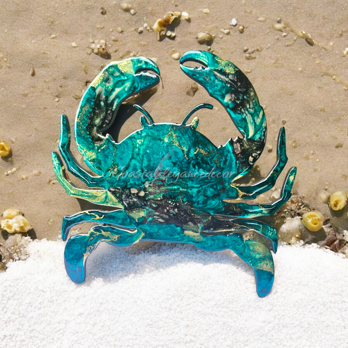 Coastal Crab Resin Wall Decor