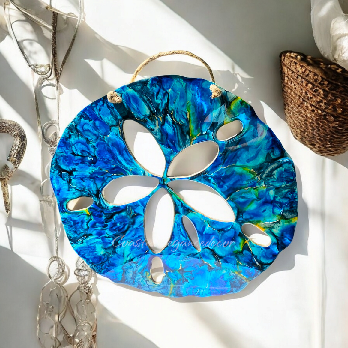 Large 21 Inch Sand Dollar Wall Decoration Handmade