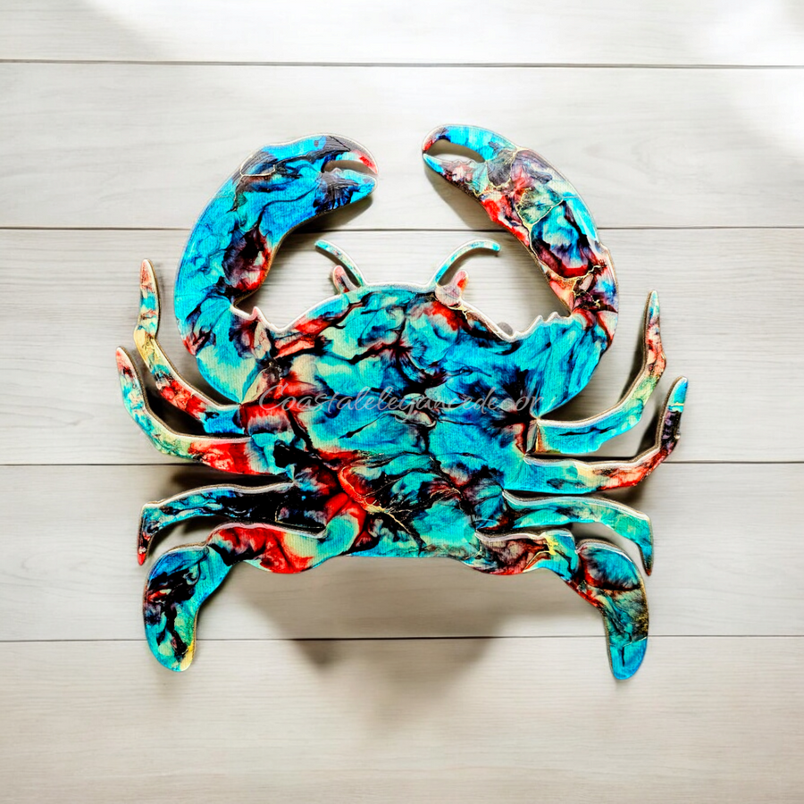 Coastal Crab Resin Wall Decor