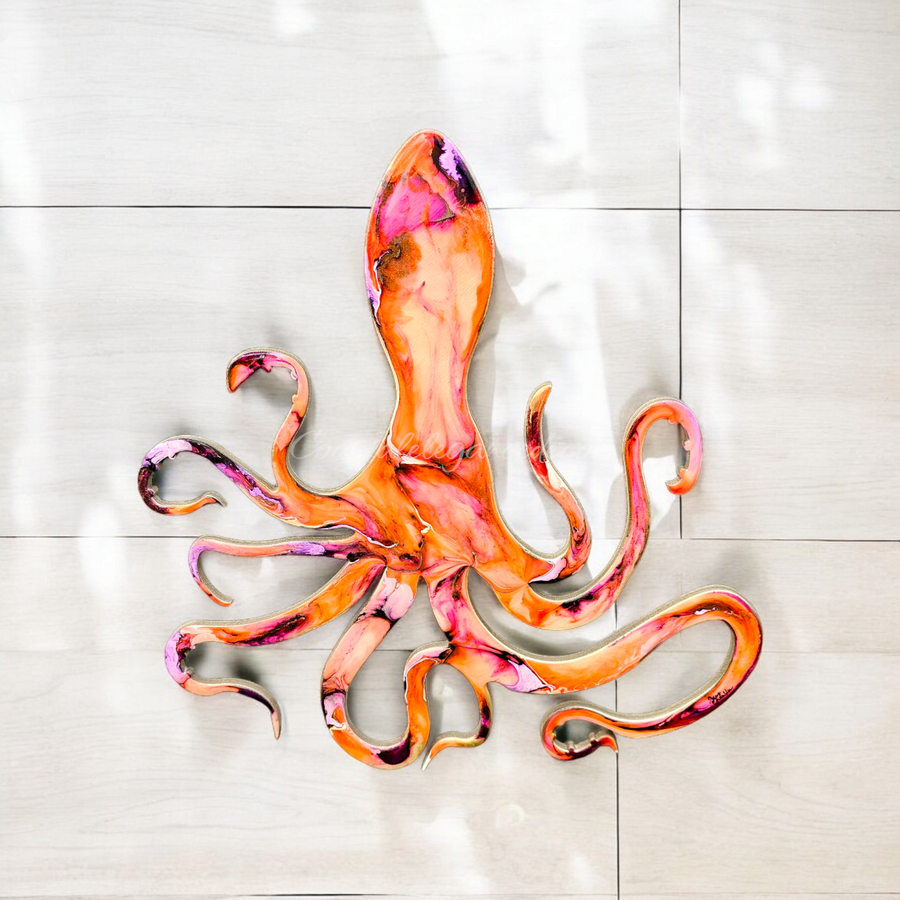 Contemporary Colorful Handmade Octopus Wall Decor