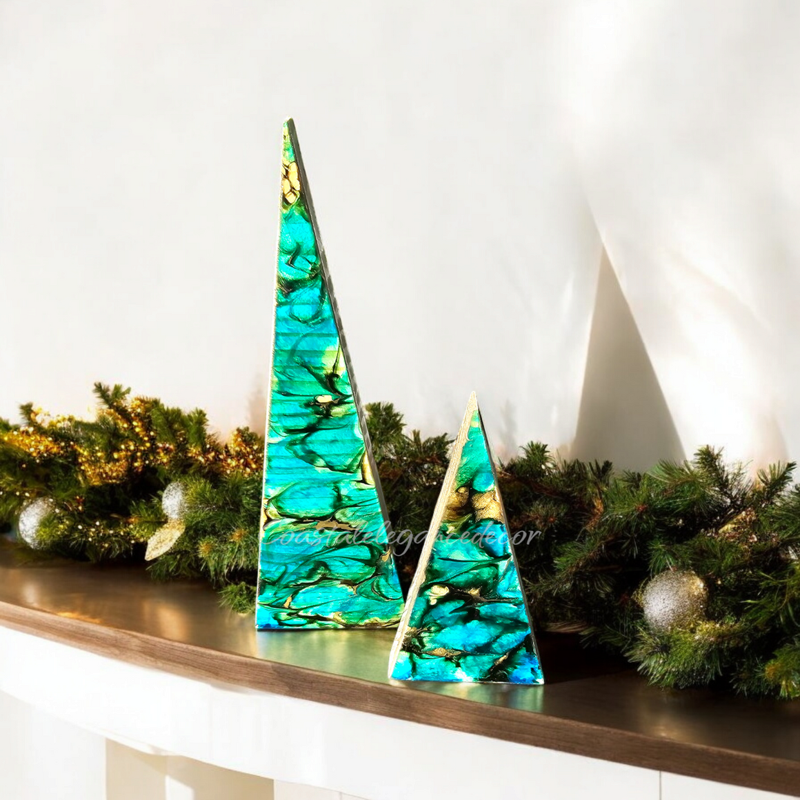 Beachy Blue Contemporary Triangle Christmas Trees