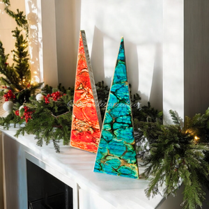 Contemporary Triangle Christmas Trees Multi Colors Large