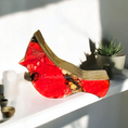 Charger l'image dans la visionneuse de la galerie, Handmade Red Cardinal Bird Chunky Wood and Resin Decorative Figurine
