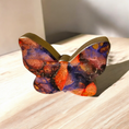 Charger l'image dans la visionneuse de la galerie, Handcrafted Colorful Butterfly Figurine On Chunky Wood - Unique Indoor Decor
