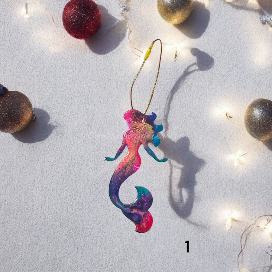 Elegant Beach Mermaid Handmade Christmas Ornaments