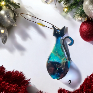 Mid Century Retro Cat Christmas Ornaments