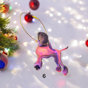 Poodle Dog Resin Christmas Ornaments