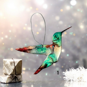 5 Inch Sparkly Hummingbird Christmas Ornaments