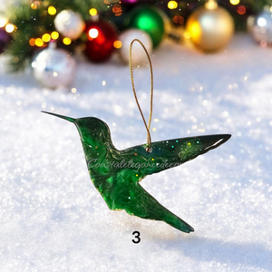 5 Inch Sparkly Hummingbird Christmas Ornaments