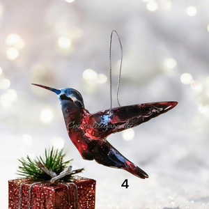 5 Inch Sparkly Hummingbird Christmas Ornaments