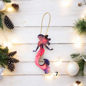 Elegant Beach Mermaid Handmade Christmas Ornaments