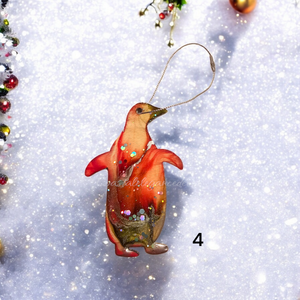 Winter Penguin Birds North Pole Christmas Ornaments