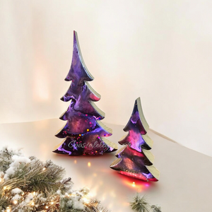 Contemporary Christmas Trees with Branches Holiday Tabletop Decoration Purple Lg or Sm