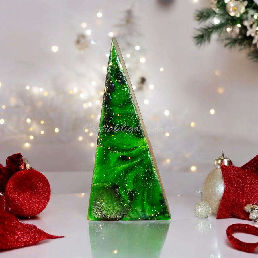 Green Contemporary Triangle Tabletop Christmas Trees 2 Sizes