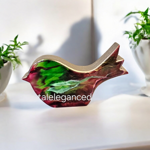 Handmade Birds Chunky Wood and Resin Decorative Figurine Multiple Colors