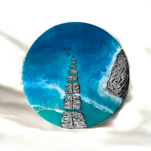 Pathway to the Sea Tropical Water Resin Beach Round Wall Decoration