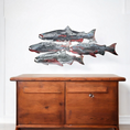 Charger l'image dans la visionneuse de la galerie, School of Salmon Fish Handmade Resin Wall Wilderness Cabin Decoration Multiple Choices
