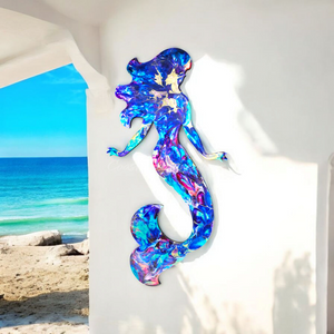 Colorful Large 27 Inch Mermaid Handmade Wall Art