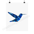 Load image into Gallery viewer, Handmade Blue Hummingbird Matte Print Wall Art
