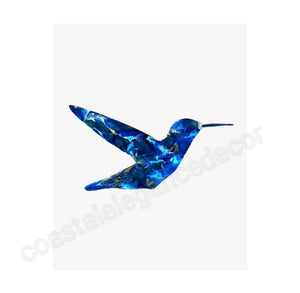 Handmade Blue Hummingbird Matte Print Wall Art