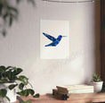 Load image into Gallery viewer, Handmade Blue Hummingbird Matte Print Wall Art
