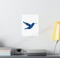 Load image into Gallery viewer, Handmade Blue Hummingbird Matte Print Wall Art
