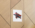 Charger l'image dans la visionneuse de la galerie, Red and Blue Sea Turtle Wall Art Print Matte
