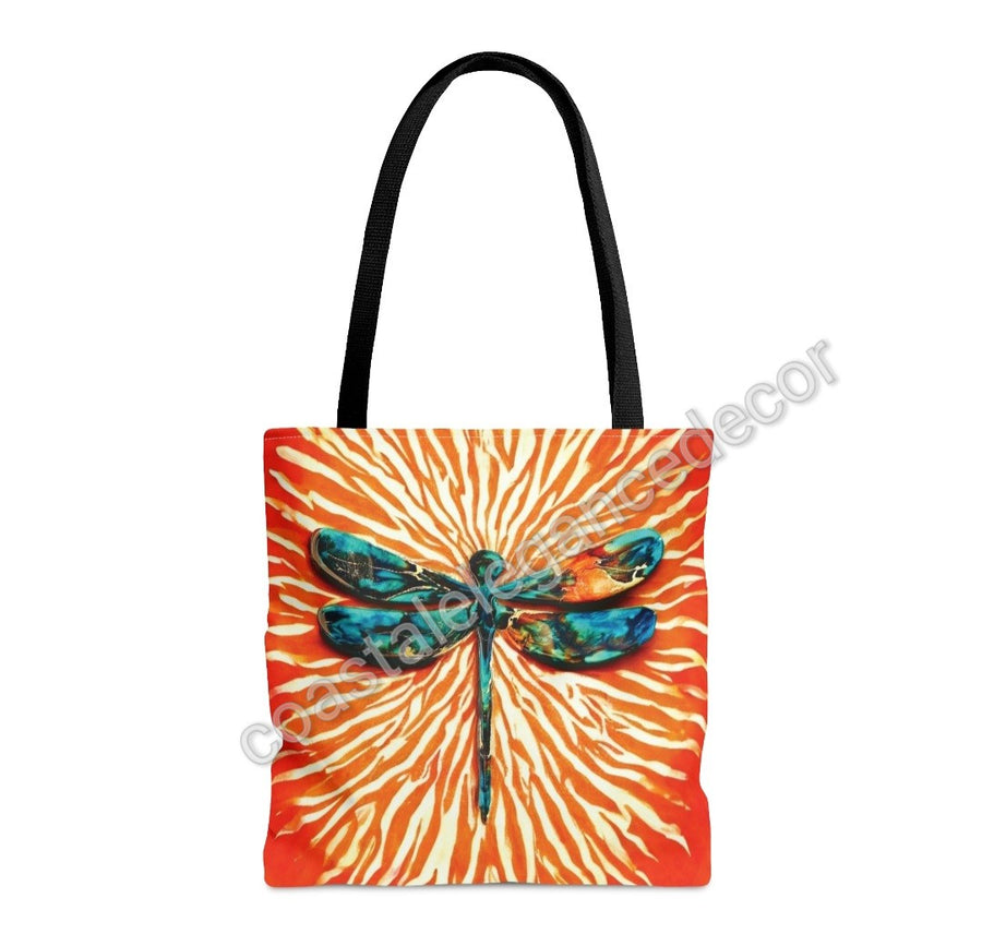 Original Art Dragonfly with Sunburst Tote Bag Printed 2 sizes
