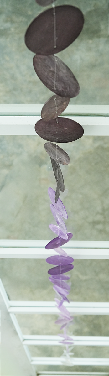 Dreamy Lavender Sienna Ombré Capiz Shell Strands | 72" Handmade Bali Wind Chimes