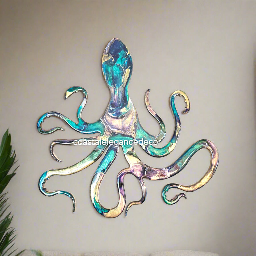 Contemporary Colorful Handmade Octopus Wall Decor