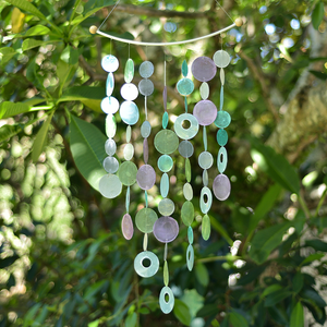 Capiz Shells Inverted Arch Windchimes Decoration Color Wisteria