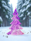 Load image into Gallery viewer, Handmade Fancy Christmas Tree Wood and Resin Holiday Decoration 2 Sizes Purple
