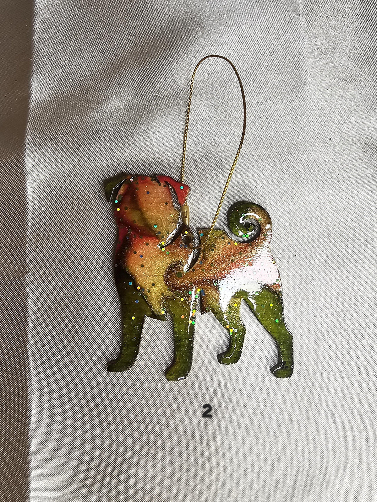 Pug Dutch Mastiff Puppy Personalized Christmas Ornaments Wooden with Resin