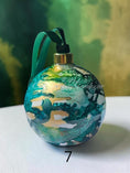 Charger l'image dans la visionneuse de la galerie, Hand-Painted Glass Ornament | Alcohol Ink Fluid Art Bauble (4" Diameter)
