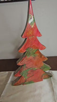 Charger et lire la vidéo dans la visionneuse de la galerie, Handcrafted Tropical Colors Christmas Tree Resin Mantelpiece 12 Inch Mango Peach & Green
