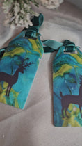 Load and play video in Gallery viewer, Turquoise Deer Personalizable Original Art Acrylic Gift Tag & Keepsake Ornament | Reusable
