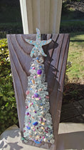 Load and play video in Gallery viewer, Coastal Crushed Glass Tree on Purple Shou Sugi Ban Wood (16" x 5.5")
