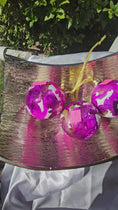 Charger et lire la vidéo dans la visionneuse de la galerie, Handcrafted Jewel Tone Plum & Fuchsia Glass Christmas Ornament
