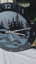 Load and play video in Gallery viewer, Midnight Breach: Hand-Painted Orca Silhouette Wall Clock
