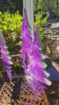Load and play video in Gallery viewer, Handmade Fancy Christmas Tree Wood and Resin Holiday Decoration 2 Sizes Purple
