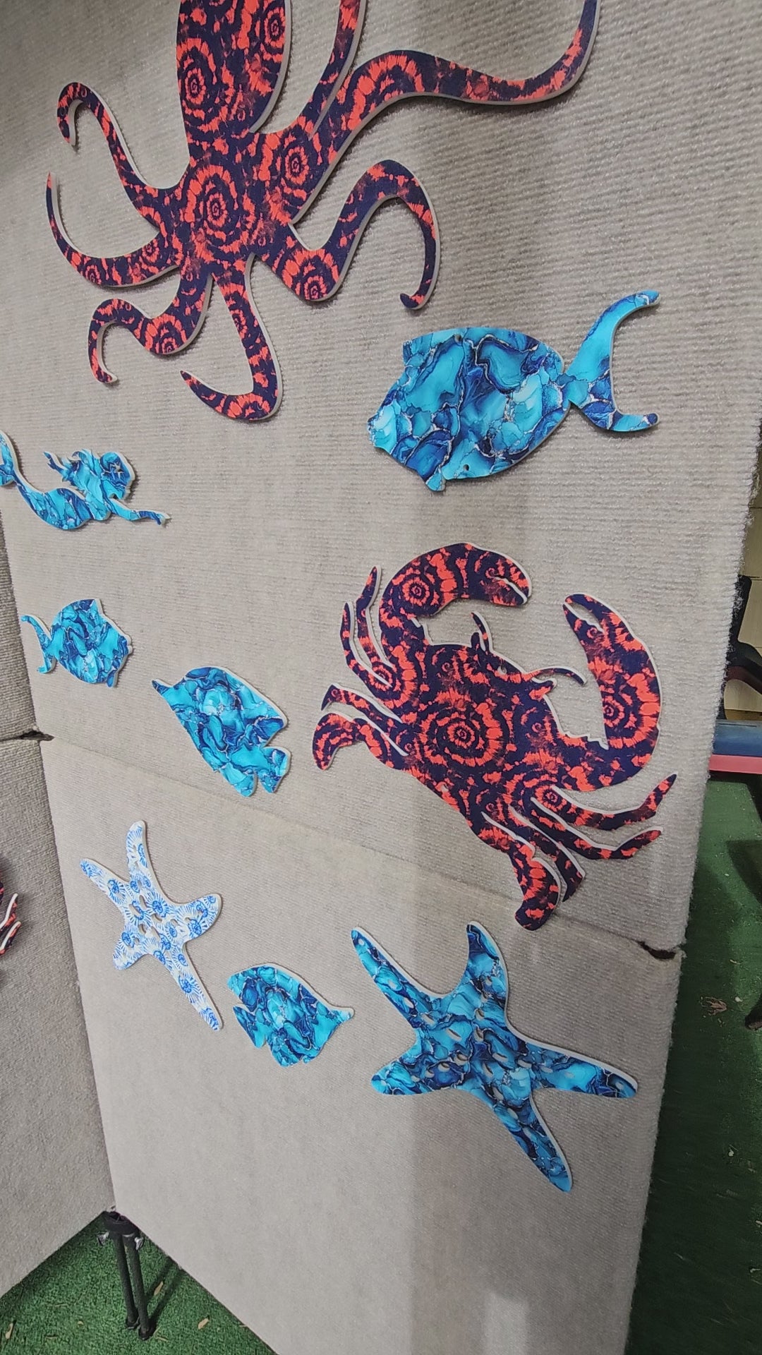 Weatherproof coastal acrylic wall art video - outdoor ocean themed home decor