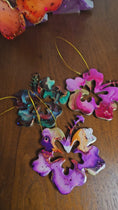 Load and play video in Gallery viewer, Hibiscus Tropical Flower Colorful Christmas Resin and Wood Ornament
