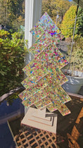 Charger et lire la vidéo dans la visionneuse de la galerie, Gold Thick Confetti Glitter Contempary Patterned Handmade Herringbone Modern Sparkly Christmas Tree
