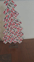 Load and play video in Gallery viewer, Handmade Herringbone Patterned Acrylic Retro Mid Century Modern Christmas Tree
