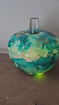 Load and play video in Gallery viewer, Handpainted Decorative Glass Coastal Style Pumpkin Tabletop Trinket Dish
