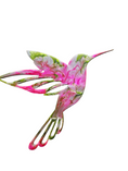 Charger l'image dans la visionneuse de la galerie, Vibrant Shimmer Hummingbird Wall Art – Handcrafted Resin on Wood (10.5" x 8.5")
