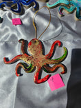 Charger l'image dans la visionneuse de la galerie, Beachy Octopus Coastal Christmas Handmade Resin and Wood Ornaments

