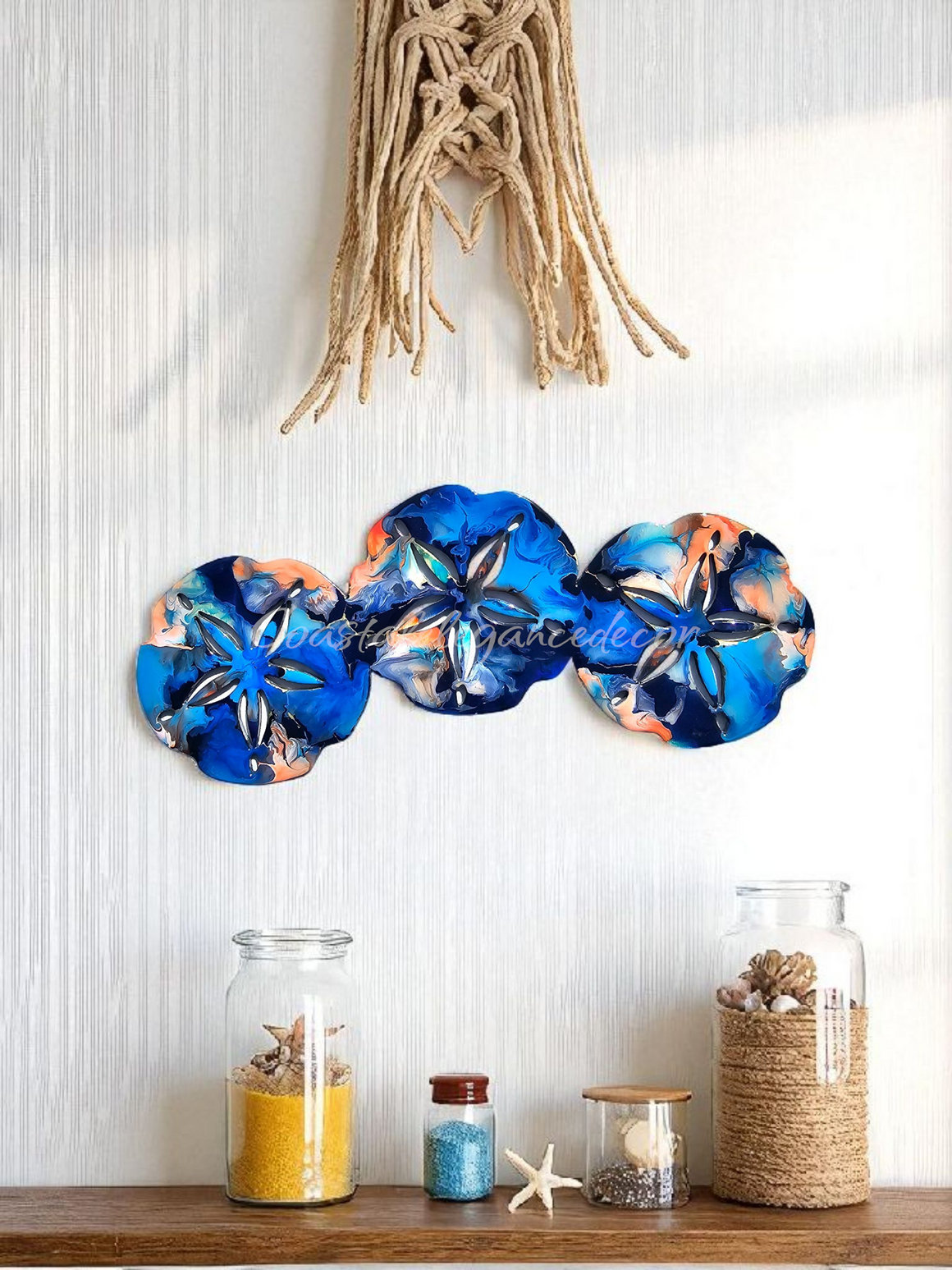 Sand Dollar Trio Wall Beachy Decoration Multiple Color Choices