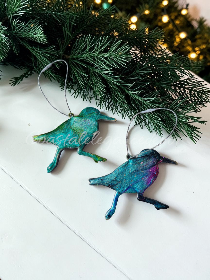 Handmade Coastal Sandpiper Bird Christmas Ornaments