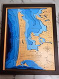 Load image into Gallery viewer, 🌊 Long Beach Peninsula, Washington | 8-Layer 3D Bathymetric Laser-Cut Wood Map
